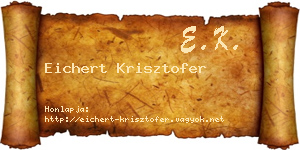Eichert Krisztofer névjegykártya